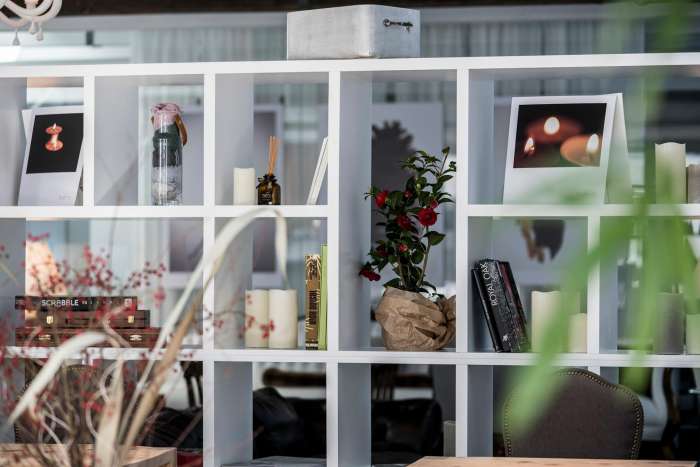 White wooden bookcase